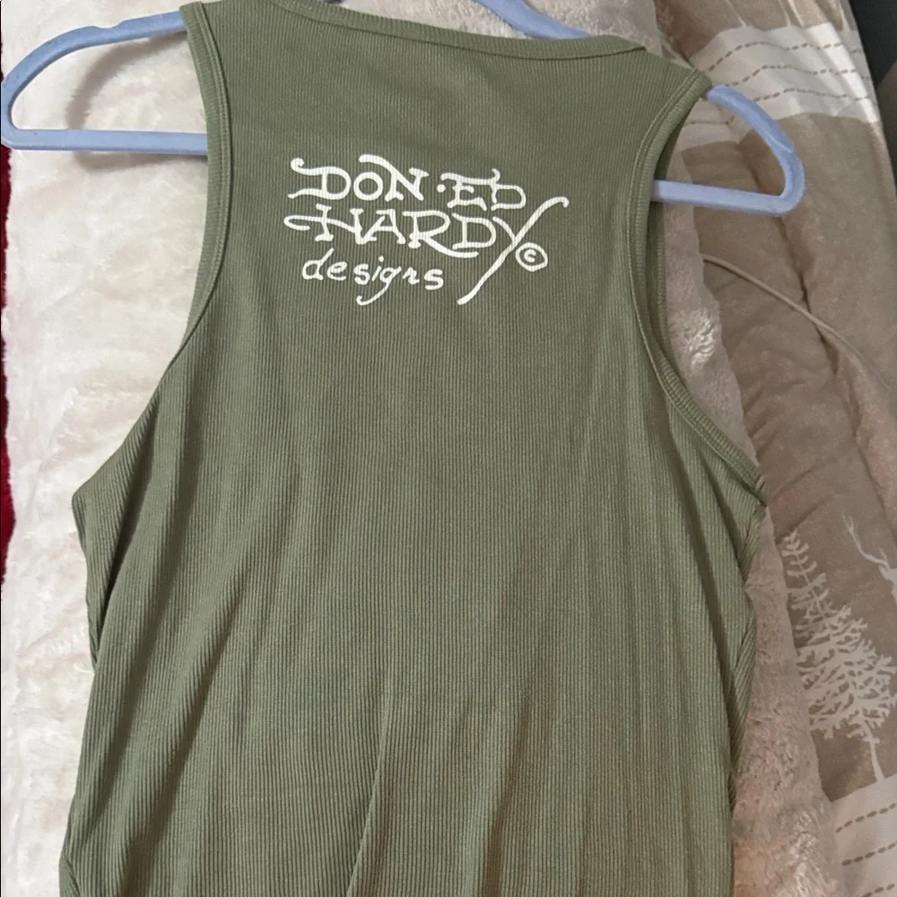 Ed Hardy Olive Graphic Tank - Picture 4 of 6